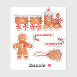 Pegatina Navidades Gingerbread Train & Candy Cane