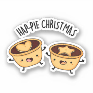 Pegatina Navidades Hap-pie Navidades divertidos Pie Pun