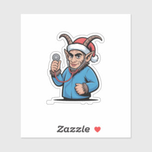 Pegatina Navidades Krampus Enfermería Scrubs Enfermera