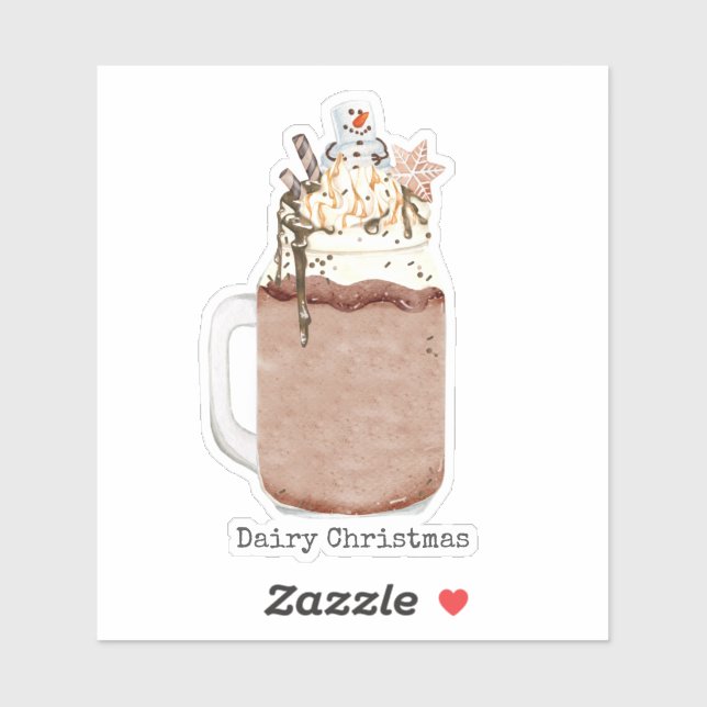 Pegatina Navidades lácteos Punny Chocolate Milkshake (Hoja)