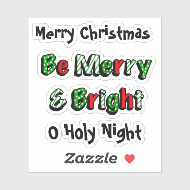 Pegatina Navidades merry y brillantes (Hoja)