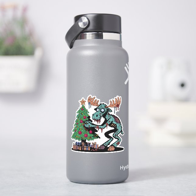 Pegatina Navidades Moose Zombie (hidrofrasco)