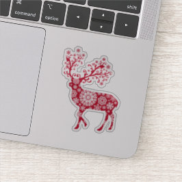 Pegatina Navidades ornamentales renos con copos de nieve