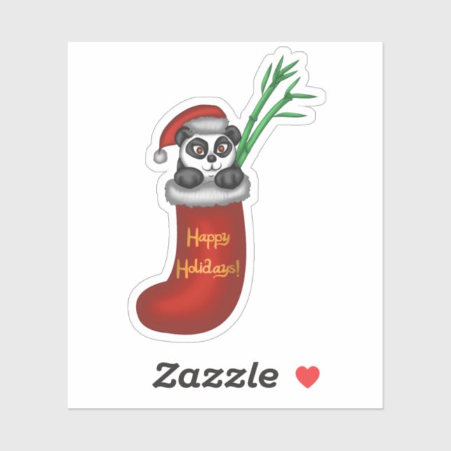 Pegatina Navidades Panda (Hoja)