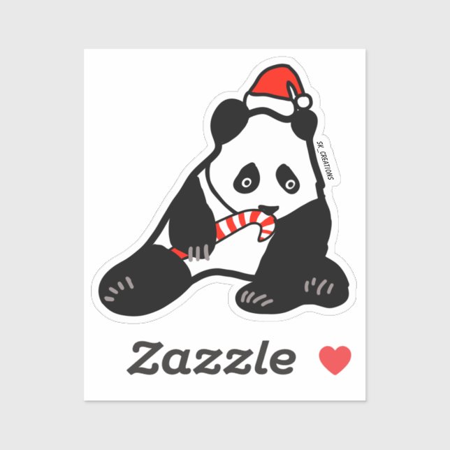 Pegatina Navidades Panda (Hoja)