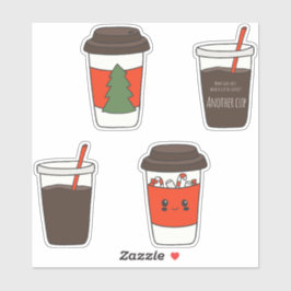 Pegatina Navidades Papel Café Cups Ligeras Mangas Stirrers