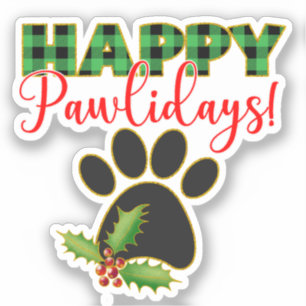 Pegatina Navidades Pawliday   Feliz feriado para los amante