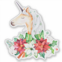 Navidades Poinsettia Unicorn Head
