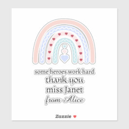 Pegatina Navidades Profesor Gracias a regalo Hero personali