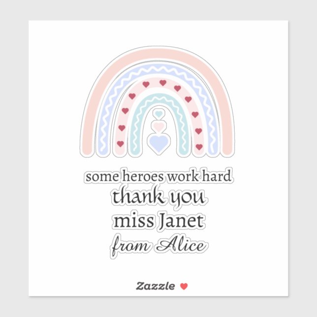 Pegatina Navidades Profesor Gracias a regalo Hero personali (Hoja)