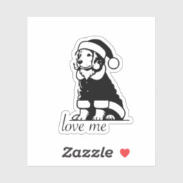 Pegatina Navidades recuperador de oro minimalista me quiere