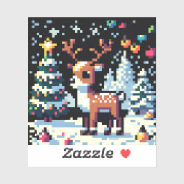 Pegatina Navidades Reindeer Winter Wonderland Pixel Art
