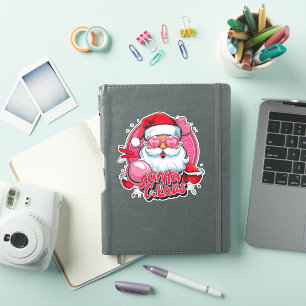 Pegatina Navidades Retro Santa Design Jolly Santa Claus
