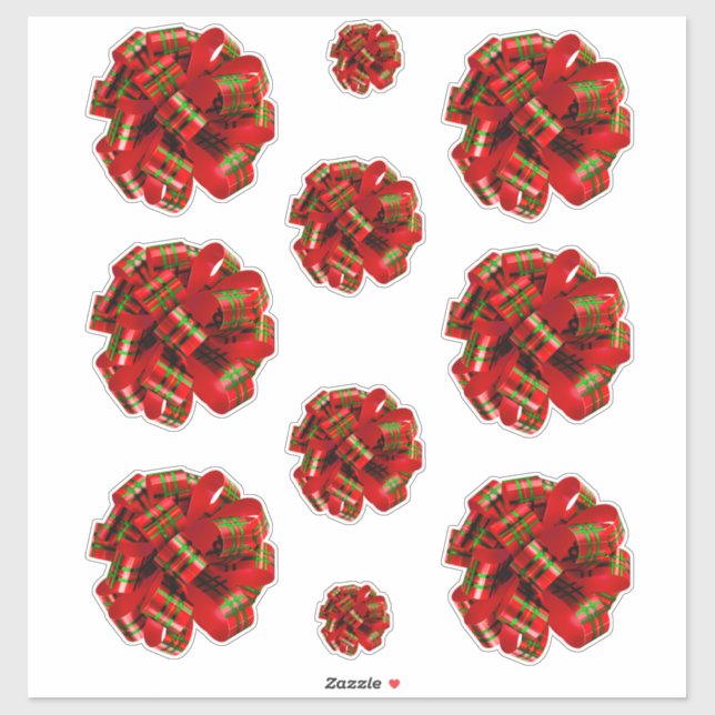 Pegatina Navidades rojos doblan cintas de cinta de opciones (Hoja)