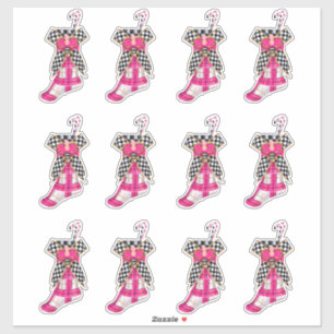 Pegatina Navidades rosados Candy Canes Xmas Cheques de rema