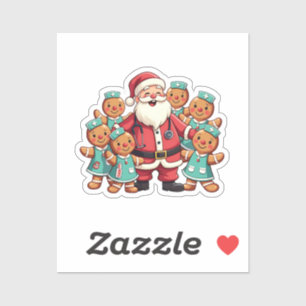 Pegatina Navidades Santa Claus Gingerbread Enfermeras