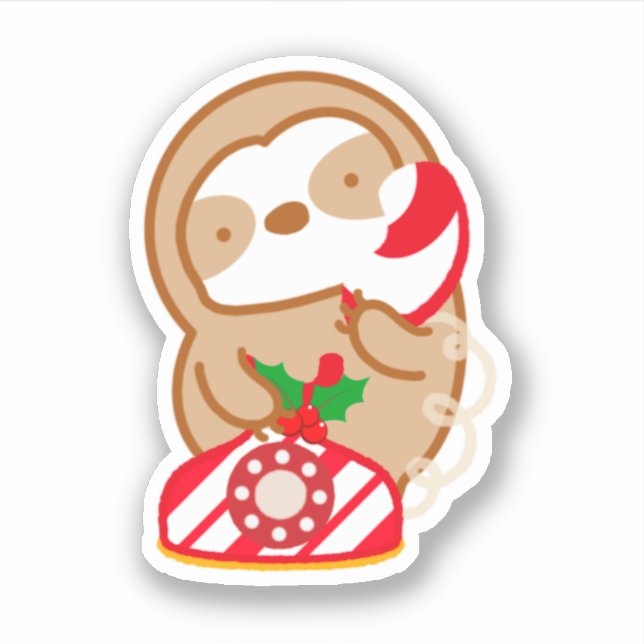 Pegatina Navidades Santa Hotline Sloth (Anverso)