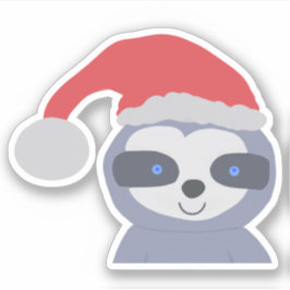 Pegatina Navidades Sloth con Santa Hat
