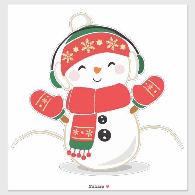 Pegatina Navidades Snowman (Hoja)