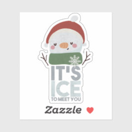 Pegatina Navidades Snowman Pun: Es hielo conocerte