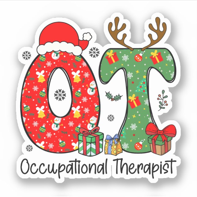 Pegatina Navidades Terapéuticos Ocupacionales, Navidades de (Anverso)