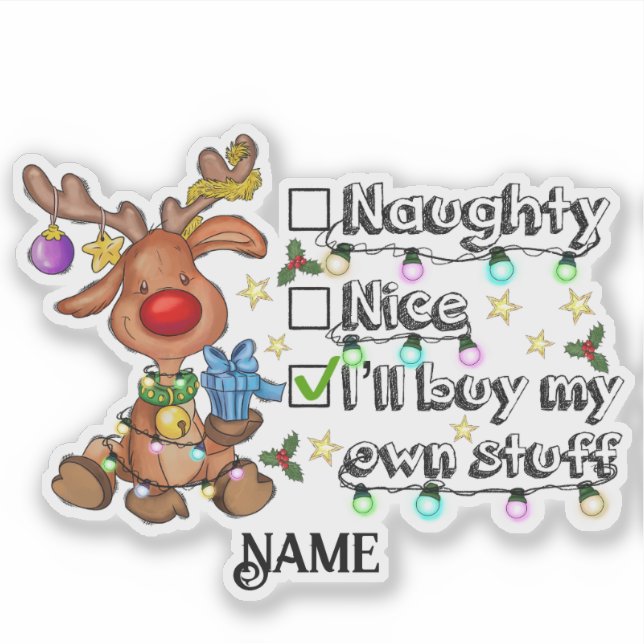 Pegatina Navidades traviesos y bonitos personalizados (Anverso)