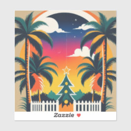 Pegatina Navidades tropicales