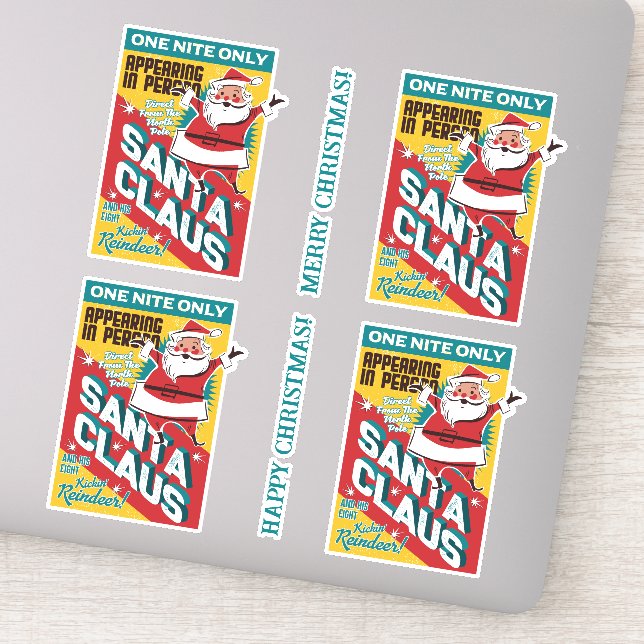 Pegatina Navidades una noche sólo Papá Noel en persona (Detalle)