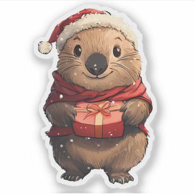Pegatina Navidades Wombat (Anverso)
