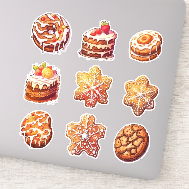 Pegatina Navidades Xmas Gingerbread Cookies Set de 9 (Detalle)