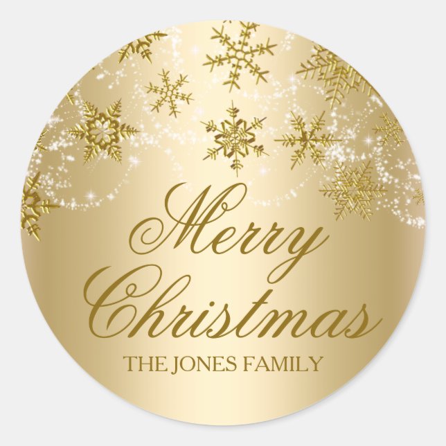 Pegatina navideña con copo de nieve (Anverso)