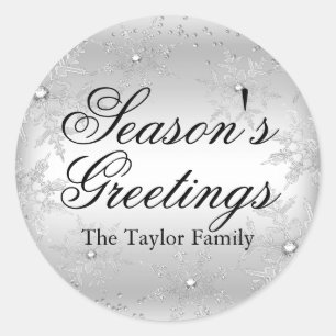 Pegatina navideña con copo de nieve de cristal pla