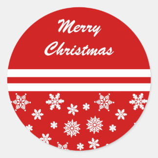 Pegatina navideña de copos de nieve rojos