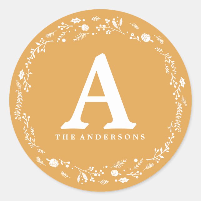 Pegatina navideña de la floración de invierno (Anverso)