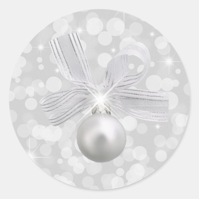 Pegatina navideña de las campanas plateadas (Anverso)