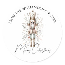 Pegatina navideña de petrófilos rosados de oro