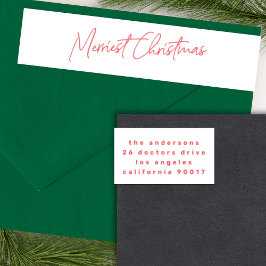 Pegatina navideña de texto rojo personalizado