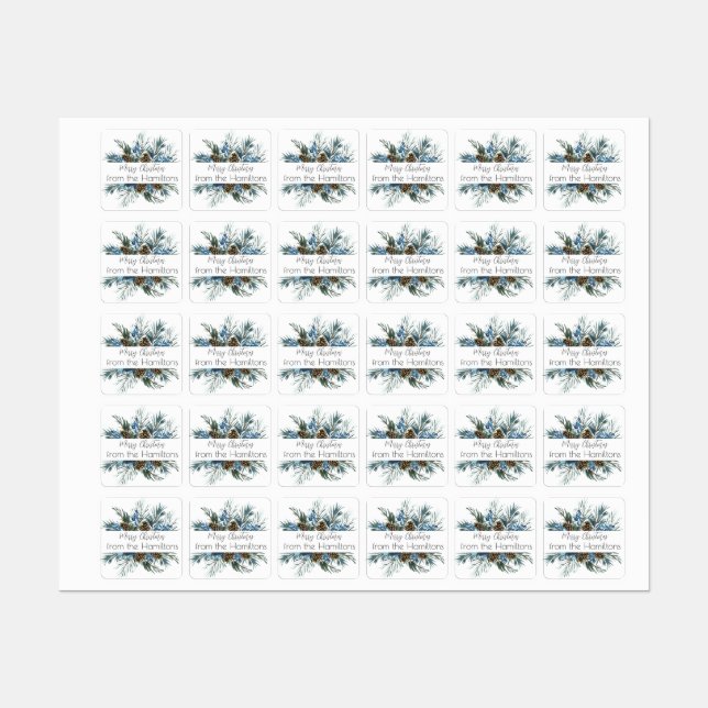 Pegatina navideña festiva (Hoja)