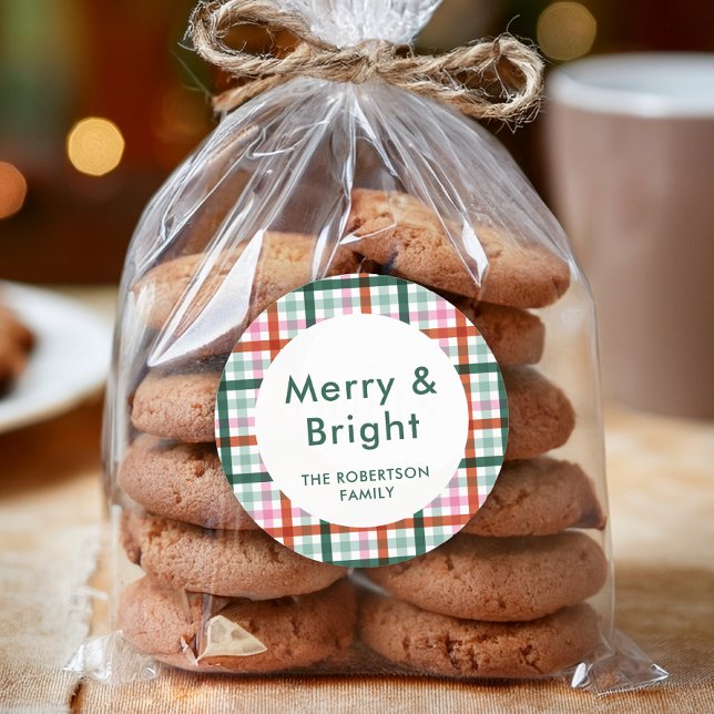 Pegatina navideña fresca y brillante personalizada (Round Stickers available in 1.5 or 3 inches. Choose your size before checkout.)