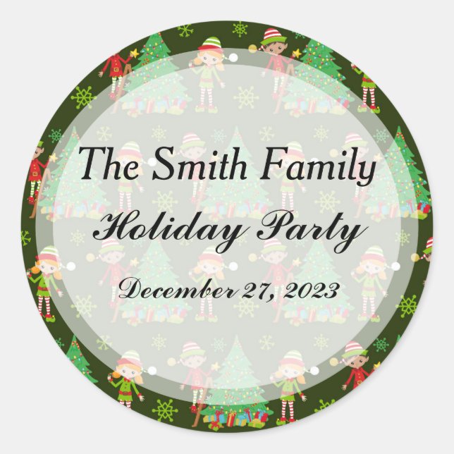 Pegatina navideña personalizada (Anverso)