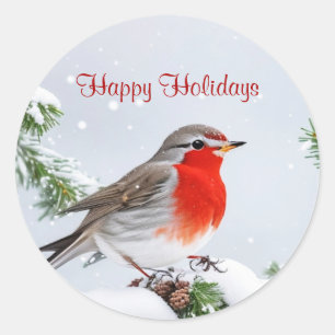 Pegatina navideña Red Robin Holiday