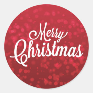 Pegatina navideña roja