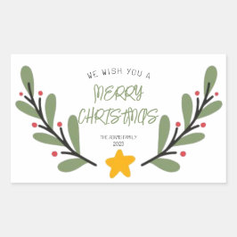 Pegatina navideño acuarela