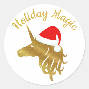 Pegatina navideño mágico de unicornio