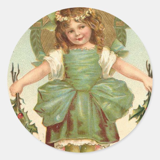 Pegatina navideño vintage (Anverso)