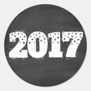 Pegatina navideño vintage 2017 en pizarra