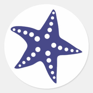 Pegatina Navy Blue Starfish, tema de la playa trop