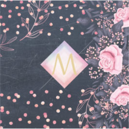 Pegatina Navy Rosegold Monograma Regalos Girona Floral Rosa