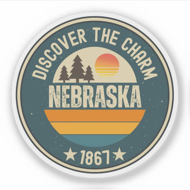 Pegatina Nebraska Cornhusker State Gif (Anverso)