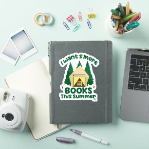 Pegatina Necesito más libros Verano divertido eslogan de le